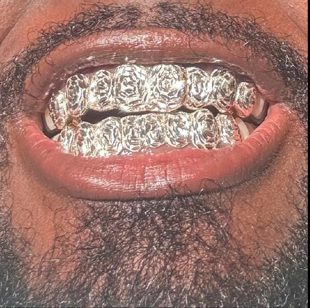 Rose cut/diamond dust grillz